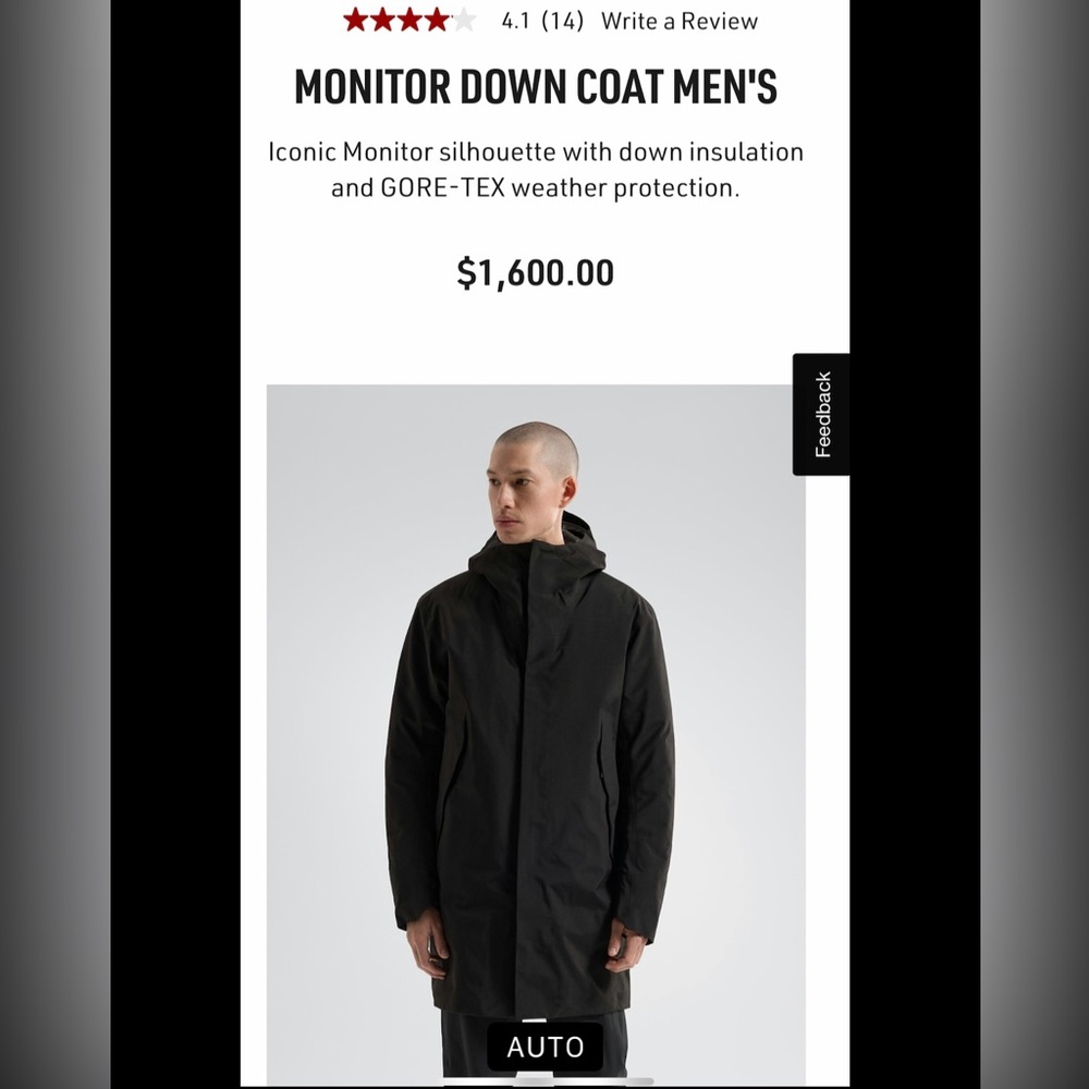 Arc'Teryx Monitor Down Coat Men’s XXL Black - Picture 7 of 7